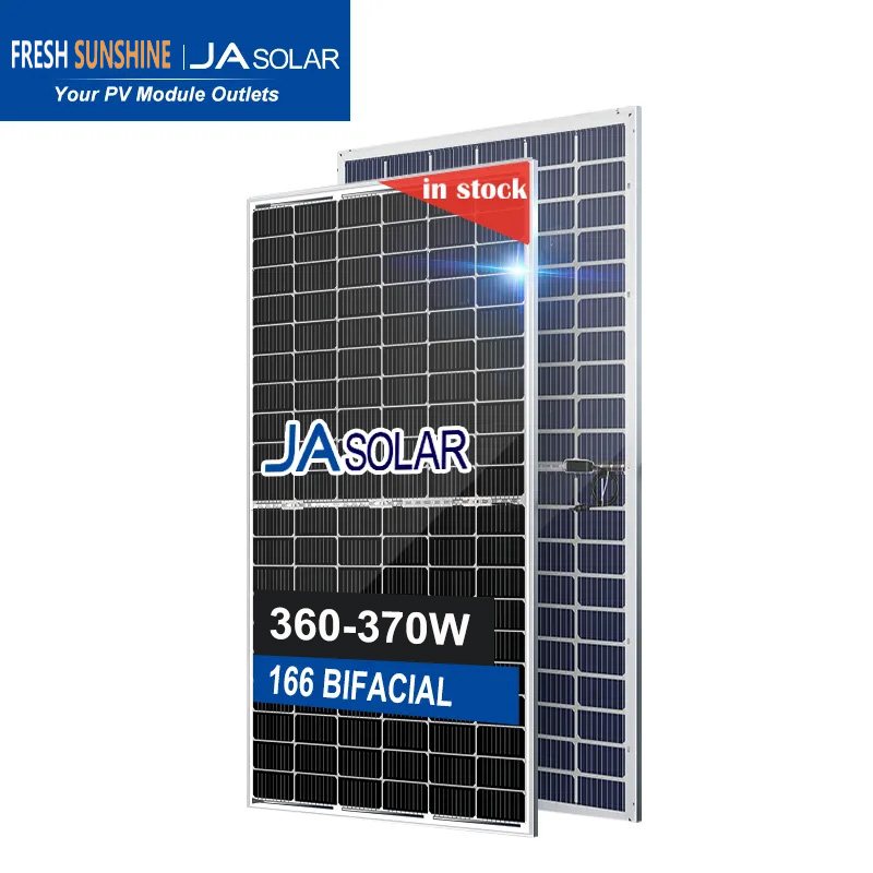 JA Mono Bifacial Solar Panel 166mm Solar Cell 360W 365W 370W Price by Supplier