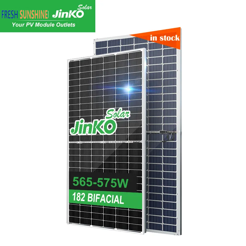 JinKo Transparent Backsheet Mono Bifacial Solar Panel 182mm Solar Cell 565W 570W 575W Price